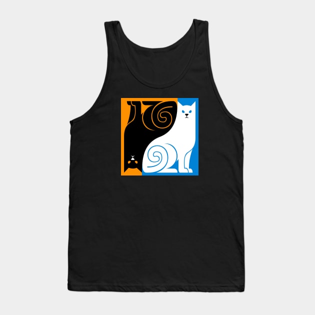 Black cat White cat Tank Top by Maxsomma